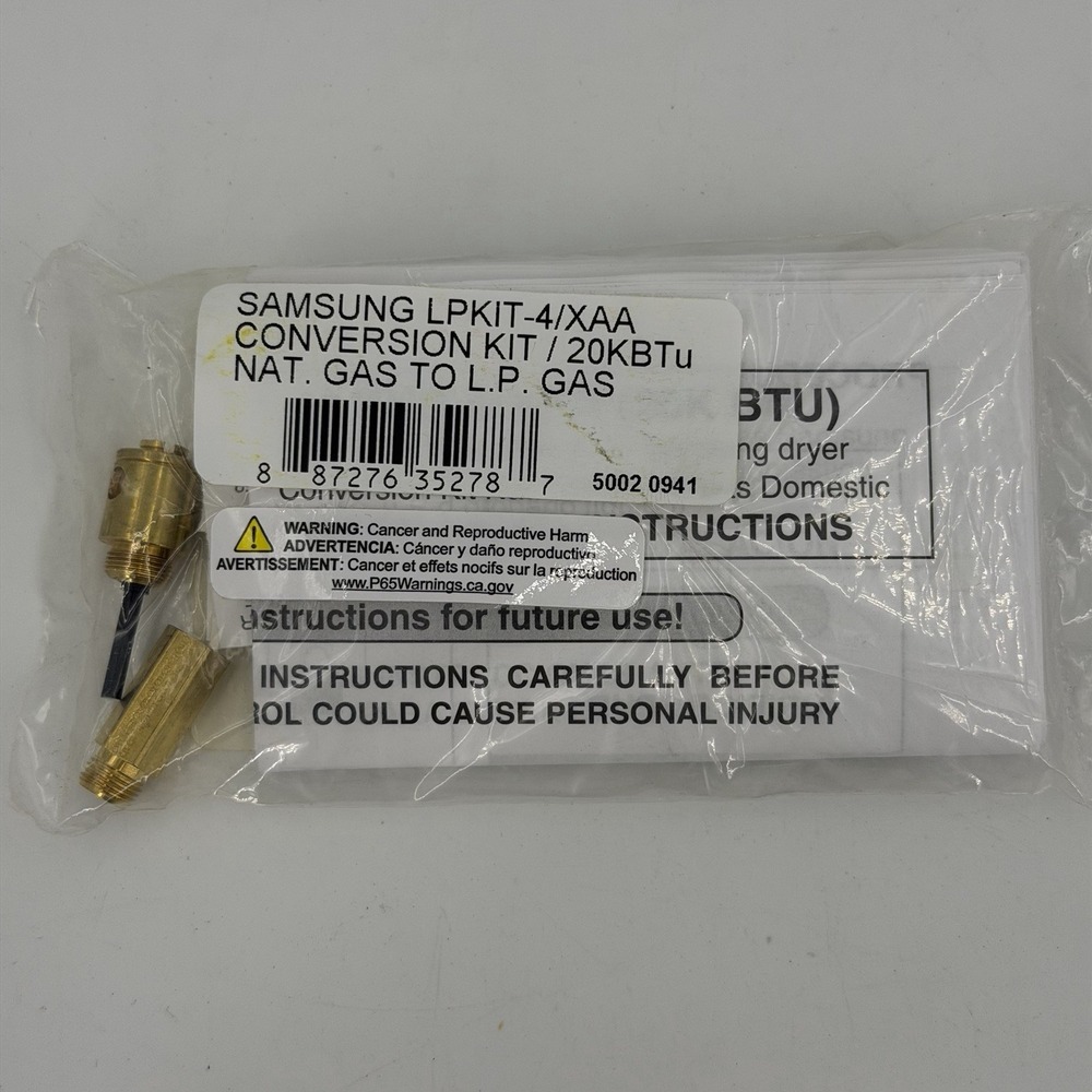 New Factory Certified LPKIT-4 Samsung LP Conversion Kit Gas Dryer **Ships. Fast*